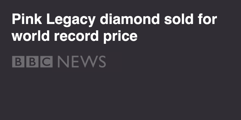 Pink Legacy diamond sold for world record price